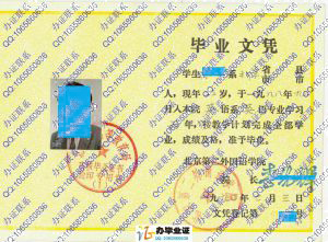 北京第二外国语学院1990年毕业证
