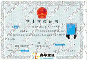 武汉纺织大学自学考试学位证样本