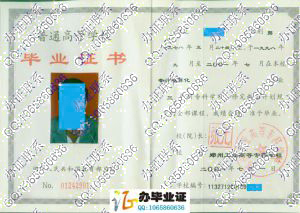 郑州工业高等专科学校2001年毕业证样本