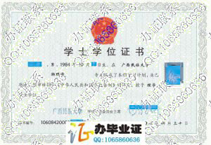 广西民族大学2008年学位证书