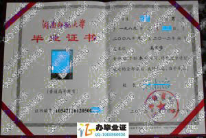 湖南师范大学2012年毕业证