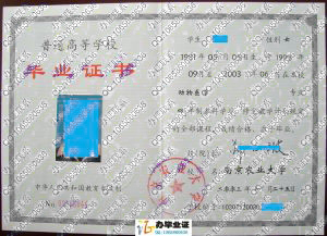 南京农业大学2003年本科毕业证