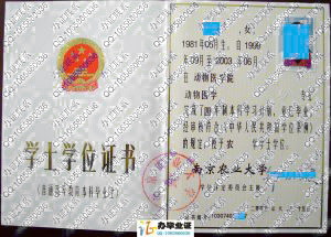 南京农业大学2003年学位证书