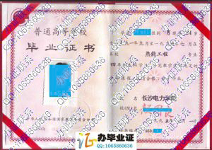 长沙电力学院1995年本科学历证