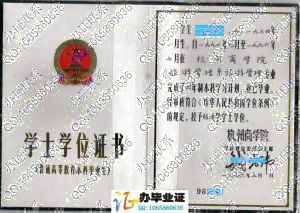 杭州商学院1996年学位证样本