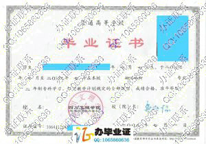 四川文理学院2009年专科毕业证样本