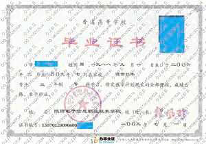 陕西电子信息职业技术学院2009年毕业证样本