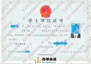 广东工业大学2010年本科学位证样本