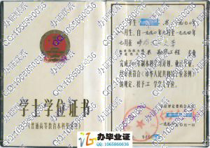中南工业大学1994年学位证样本