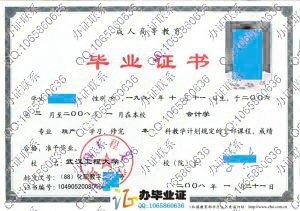 武汉工程大学2008年成人教育毕业证