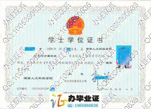 湖南人文科技学院2012年学位证