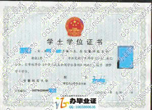 安徽师范大学2009年学位证样本