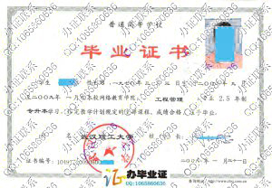 武汉理工大学2009年网络教育毕业证书