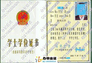 郑州大学2002年学位证书