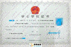 广东石油化工学院2011年学位证样本